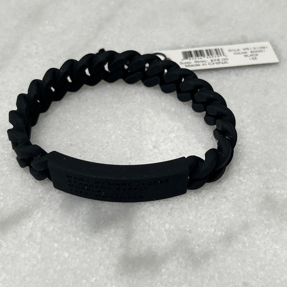 MARC JACOBS Silicone Black Chain Bracelet NWT SIX AVAILABLE - Picture 3 of 3